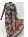 Elephant printed Mulmul cotton Saree