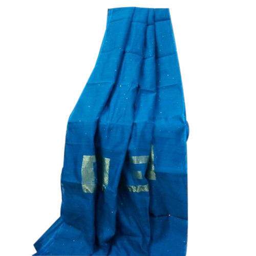 Fancy Cotton Blue Color Tant Saree by Abhi Enterprises