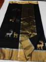 Black Color Chanderi Silk Saree