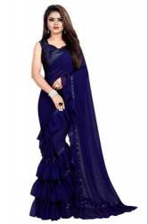 Georgette Ruffle Designer Sarees