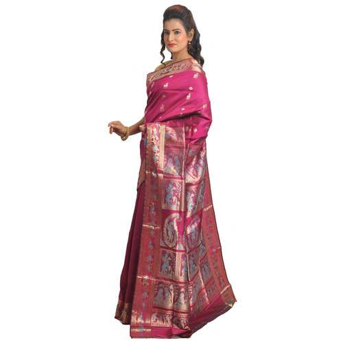 Designre Gold Printed Baluchari Saree