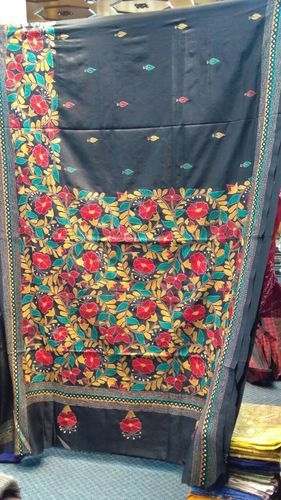 Heavy Pallu border Kantha Silk Cotton Saree by Urnas Collection