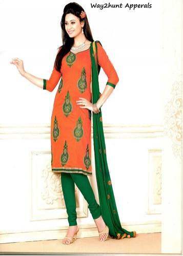Designer Embroidered Churidar Suits  by Way2hunt Fashion
