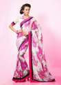 Designer Floral Print Brasso Saree thumb 3