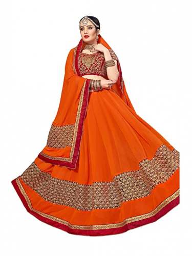 Get Orange Lehenga Choli By Aarti Apparels Brand by Aarti Apparels