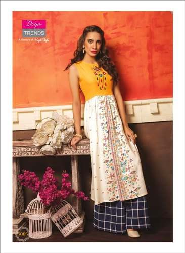 Casual Printed Sleeveless Kurti by Utsav Lifestyle