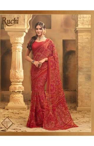 Handloom Printed Chiffon Saree for Ladies by Utsav Lifestyle