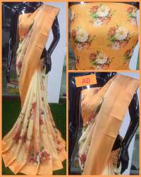 Party wear Printed Linen Saree
