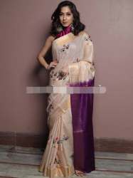 Bhagalpur Linen Cotton Resham Embroidered Saree