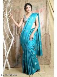 Checks Design Semi Silk Saree by Goodwill of Linen