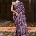 Cotton Linen Block Print saree