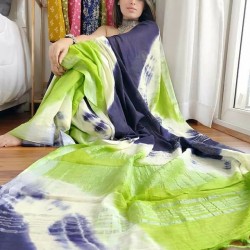 cotton linen sibori saree