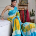 cotton linen sibori saree thumb 5
