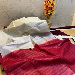 Cream With contrast Pallu Kota Silk saree