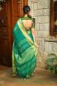 Elegant Green Linen By Linen Saree  thumb 3