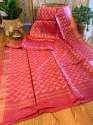 Elegant Handloom Linen Silk Saree thumb 4