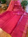 Elegant Handloom Linen Silk Saree thumb 7