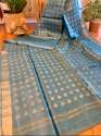 Elegant Handloom Linen Silk Saree thumb 8