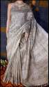 Elegant Linen By Linen Block Print Saree thumb 4