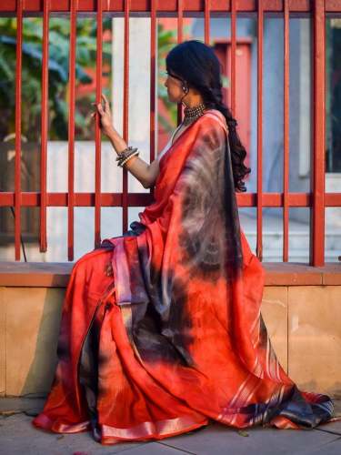 Fancy Collection Cotton Slub Sibori Print Saree