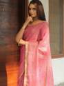 Fancy Collection Tissue Linen Mirror Work Saree thumb 3