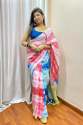 Fancy Cotton Slub Sibori Dyed Saree thumb 3