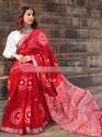 Fancy Cotton Slub Sibori Dyed Saree thumb 4