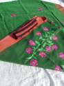 Green Embroidered Linen by Linen Saree thumb 3