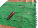 Green Embroidered Linen by Linen Saree thumb 7
