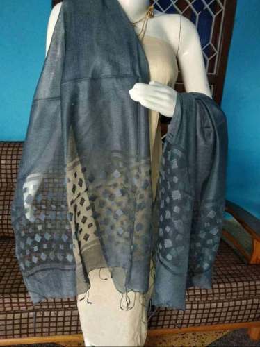 Katan Cut And Mirror work and plain Dyed Dupatta