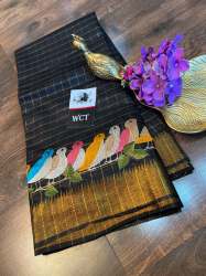 Kota Stepal coper Zari check Saree With Birdie Design