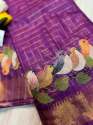 Kota Stepal coper Zari check Saree With Birdie Design thumb 6