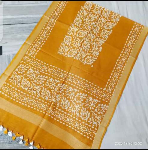 Linen Block Print (batik print) Dupatta