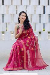 Linen Fiesta Present Linen Silk Saree with all Over Work 