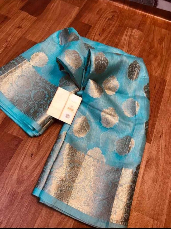 linen silk banarsi weaving saree