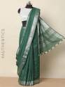 multi color cotton printed Linen saree  thumb 7