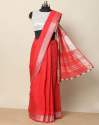 multi color cotton printed Linen saree  thumb 8