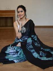 New Collection Slub Cotton Sibori Dyed Saree