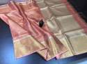 Plain Tissue Linen Weaving Saree thumb 3