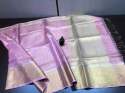Plain Tissue Linen Weaving Saree thumb 6