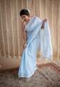 Plain Weaving Linen by Linen Saree