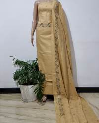 Pure Khadi Cotton Dress Material With Work 