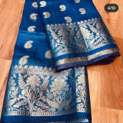 pure linen silk banarsi saree
