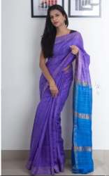 Pure Tussar Ghicha Silk Two Dye Saree