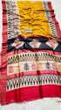 Screen Printed Tussar Ghichha Silk Mark Saree  thumb 2