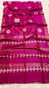 Screen Printed Tussar Ghichha Silk Mark Saree  thumb 7