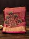 Tissue linen hand knot work saree thumb 3