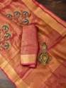 Tissue linen hand knot work saree thumb 4