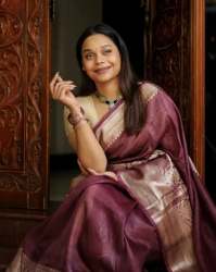 Trendy Linen Banarasi Pink Silk Saree