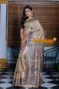 Tussar Ghiccha Madhubani Hand Paint Silk Saree thumb 3
